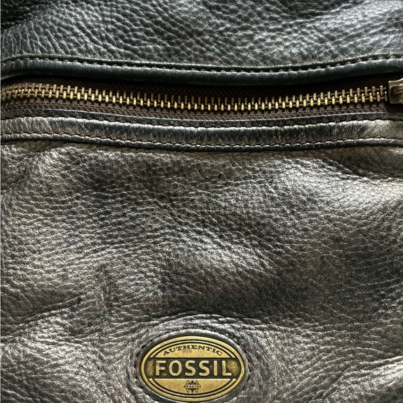Fossil distressed silver brown crossbody bag Used - Picture 2 of 7
